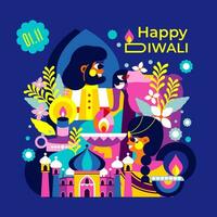 Get into the Diwali celebration with this modern illustration. vector