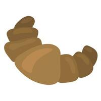 Croissant doodle isolated on white background. Hand drawn vector illustration on the theme of food