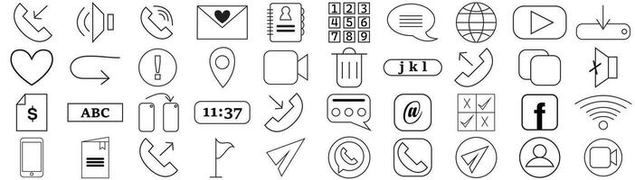 Collection of 30 Phone Icons. vector