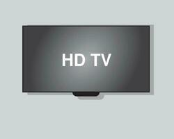4K TV flat screen lcd or oled, plasma, realistic illustration, White blank monitor mockup. wide flatscreen monitor hanging on the wall vector