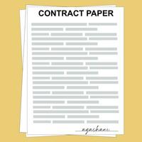 Contract papers. Document. Folder with stamp and text. Stack of agreements document with signature and approval stamp. vector