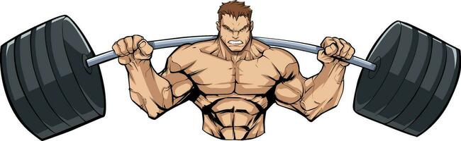 Bodybuilder Gym Mascot Grit vector