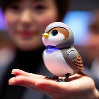 AI generated sparrow robot mascot, AI generated photo