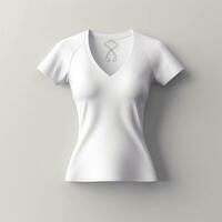 AI generated blank white t-shirt mockup design, AI generated. photo