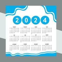 2024 calendar design template vector