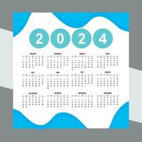 2024 calendar design template vector