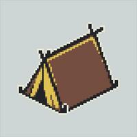 Pixel art illustration Tent Camp. Pixelated Tent Camp. Tent Camp for camping  pixelated for the pixel art game and icon for website and video game. old school retro. vector