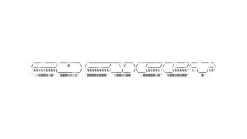 så ljuv ascii animering slinga på vit bakgrund. ascii koda konst symboler skrivmaskin i och ut effekt med looped rörelse. video