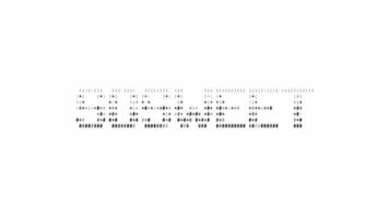 tão doce ascii animação ciclo em branco fundo. ascii código arte símbolos máquina de escrever dentro e Fora efeito com em loop movimento. video