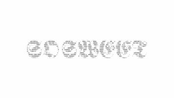 tão doce ascii animação ciclo em branco fundo. ascii código arte símbolos máquina de escrever dentro e Fora efeito com em loop movimento. video