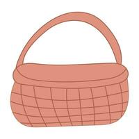 easter wicker basket hunting eggs icon element vector