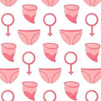 feminine hygiene panties bowl blood pattern textil vector