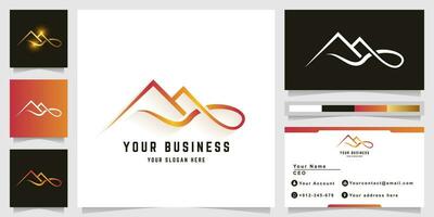 Letter AA or mountain wave logo with business card design vector