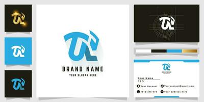 Letter TN Rabbit logo with business card design vector