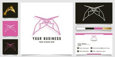 Two flying bird with business card design vector