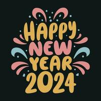 new year shirt design 2024,appy New Year Typography T-shirt vector