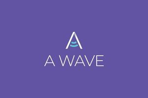 Letter A modern unique technological network wave logo vector