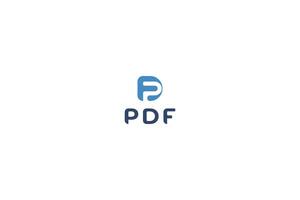 Letter PDF modern compressed logo vector