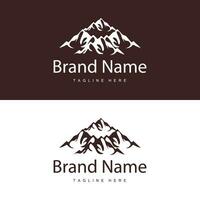 Mountain Logo Design Vector Landscape Template Silhouette Simple Illustration For Brand