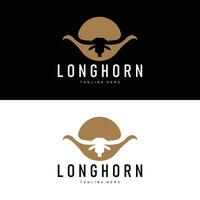 Longhorn logo antiguo Clásico diseño Oeste país Texas toro cuerno vector