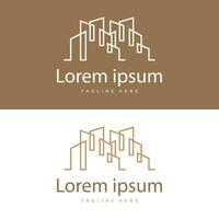 Modern City Building Logo Design, Luxurious and Simple Urban Architecture vector