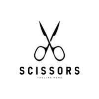 Barber tool scissors logo cutting tool vector, scissors simple background icon symbol design vector