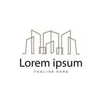 Modern City Building Logo Design, Luxurious and Simple Urban Architecture vector