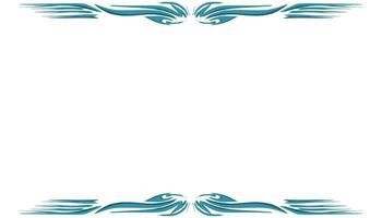 Blue tribal abstract frame background. Perfect for wallpaper, invitation cards, envelopes, magazines, book covers. vector