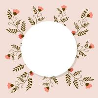 Beautiful simple floral wreath with empty space for your text. - Vector. vector