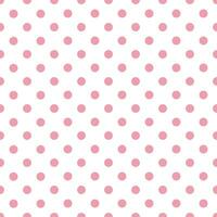 Vector seamless pattern with pink polka dots on white background