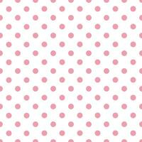 Vector seamless pattern with pink polka dots on white background