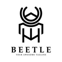 beetle logo vector icon illustration design