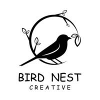 Bird's Nest Logo Design, Bird House Vector For Eggs, Simple modern and elegant bird nest logo, logo for nature photographer, startups or a business logo with a nature theme