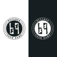 Carnicero logo vector icono ilustración diseño. logo adecuado para restaurante y comida industria