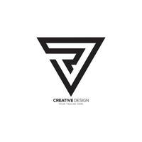Letter Rv or Vr triangle shapes alphabet modern unique abstract monogram logo vector