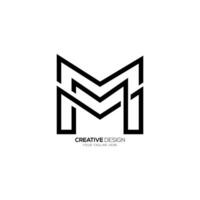 Letter M creative line art modern unique shapes alphabet monogram logo vector