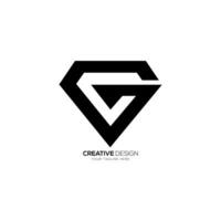 Letter Cg or Gc diamond shape negative apace modern abstract monogram logo vector