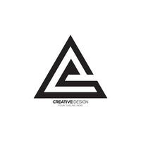 Letter a c s triangle modern negative space unique abstract monogram logo vector