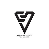 Letter Cv or Vc with diamond shape modern unique abstract monogram logo vector