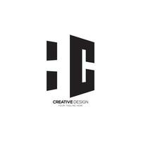 Letter Hc negative space modern business abstract typography monogram logo vector