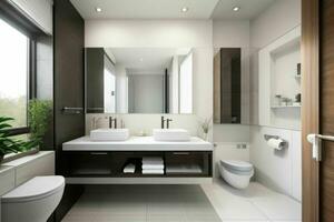 AI generated Modern Style Bathroom. Pro Photo