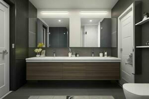 AI generated Modern Style Bathroom. Pro Photo