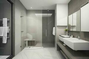 AI generated Modern Style Bathroom. Pro Photo