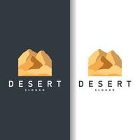 Vector illustration landscape desert logo design with desert hills sand simple