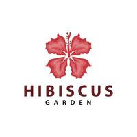 Hibiscus logo simple fresh natural flower design garden plant illustration vector