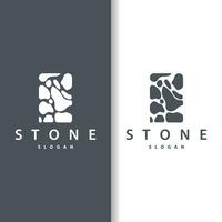 Stone Logo, Premium Elegant Design, Stone Balance Vector, Stepping Rock Walking Icon Illustration Design vector