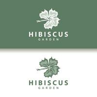 Hibiscus logo simple fresh natural flower design garden plant illustration vector