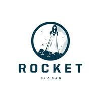 Space Rocket Logo Design, Space Vehicle Technology Vector, Simple Templet Modern Illustration vector