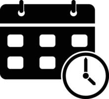 Deadline Date, Calendar and Clock Icon vector