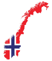 Norge Karta. Karta av Norge med Norge flagga. png